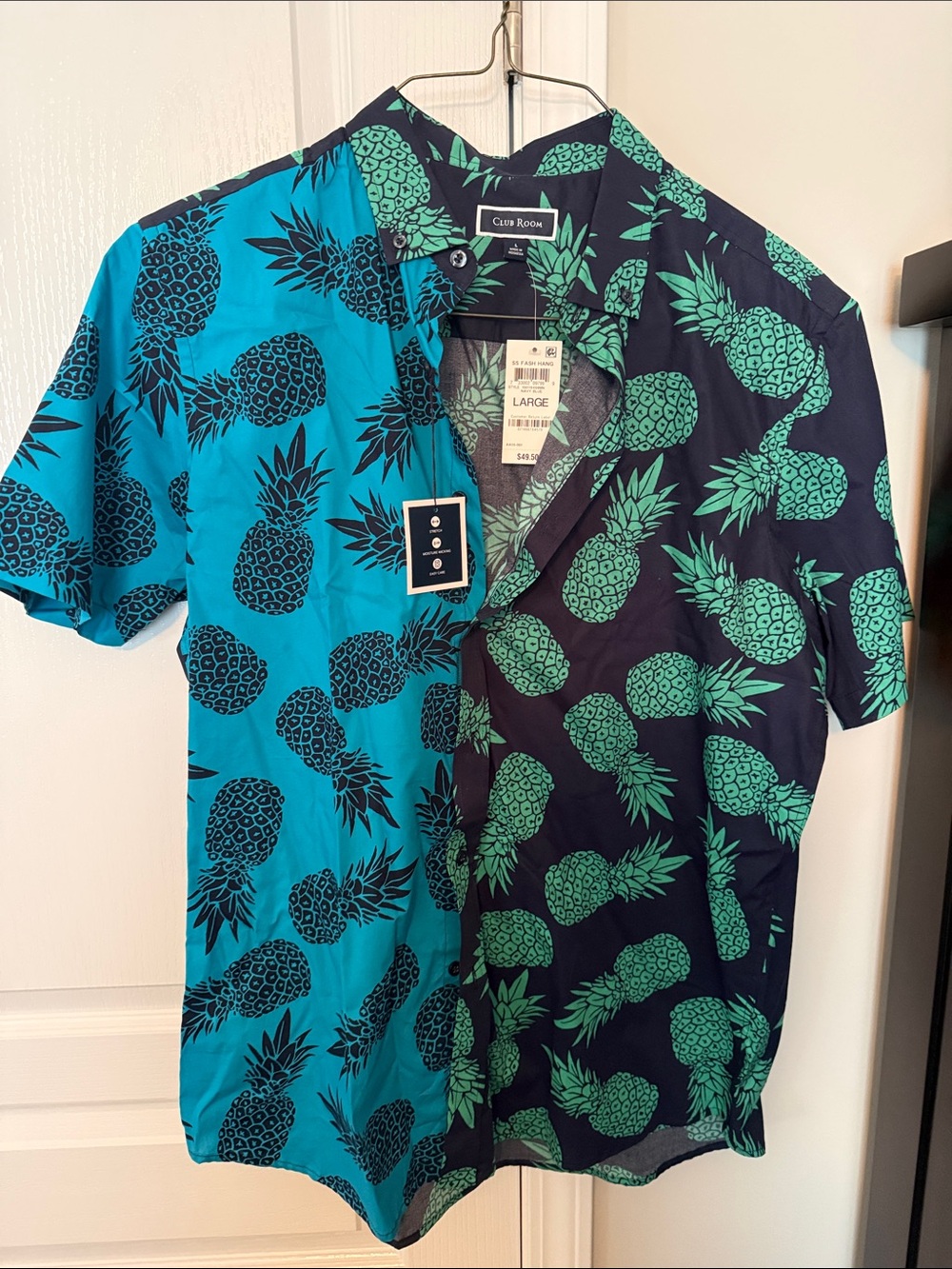 Club Room Mens Button Down Shirt in Tropical Pineapple Print